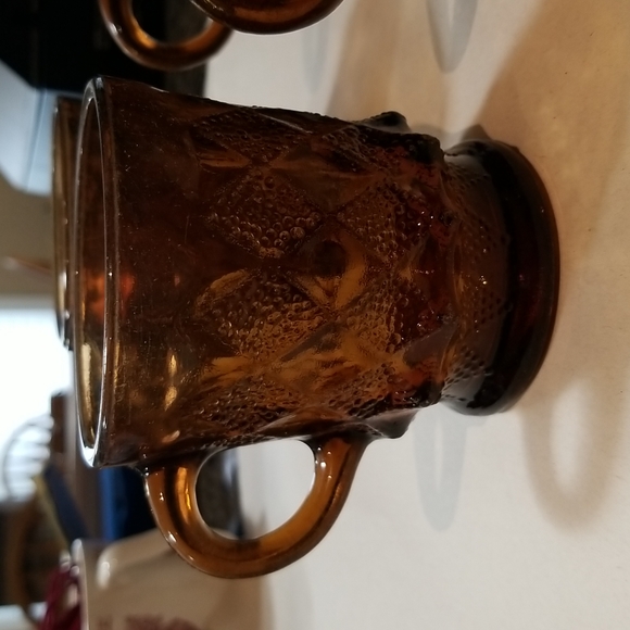 Vintage Anchor Hocking Fire King Amber Glass Mugs Set of 4 - Picture 3 of 5